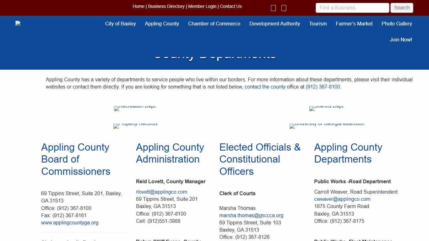 County Departments - Baxley-Appling County Chamber of Commerce
