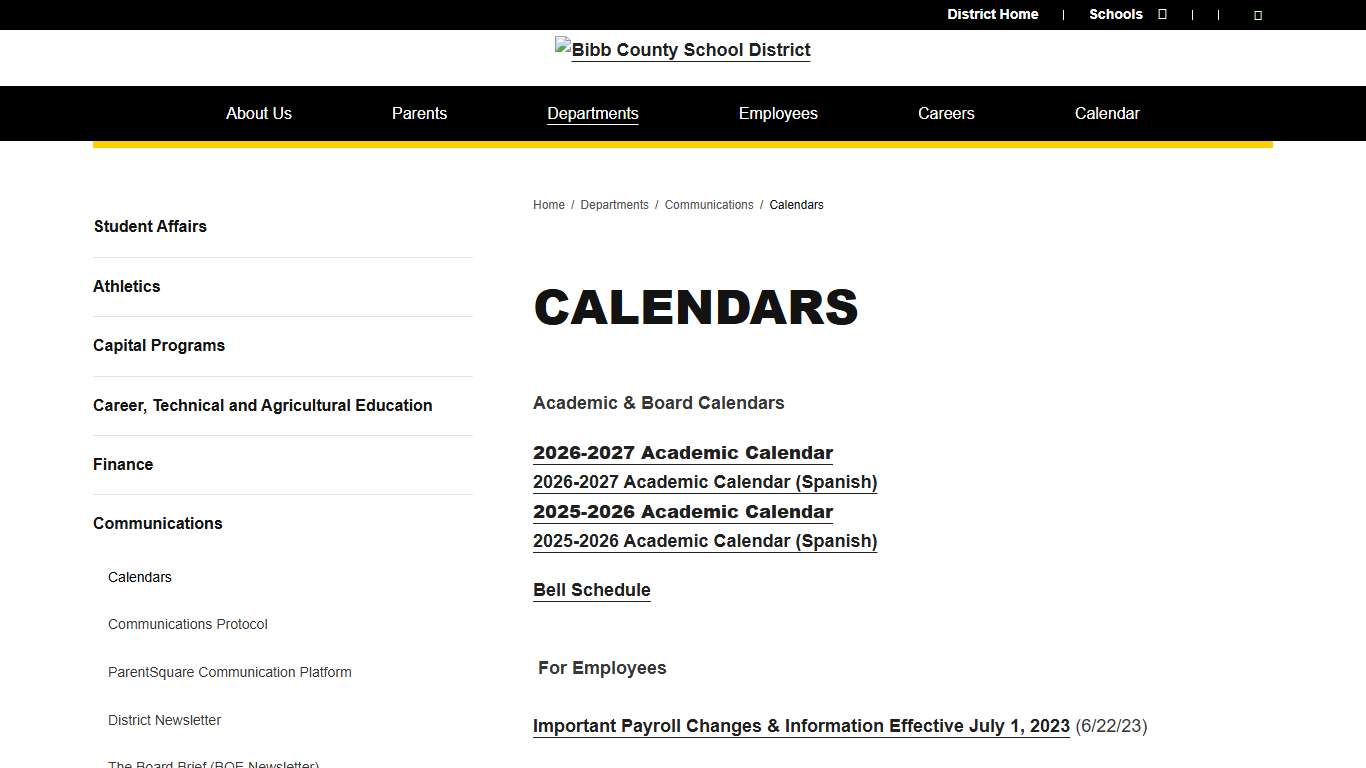 Calendars - Bibb County School District