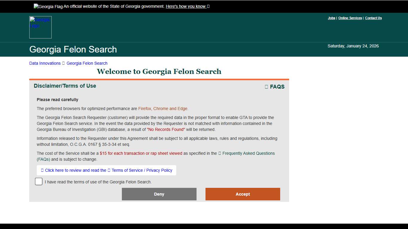 Georgia Felony Search